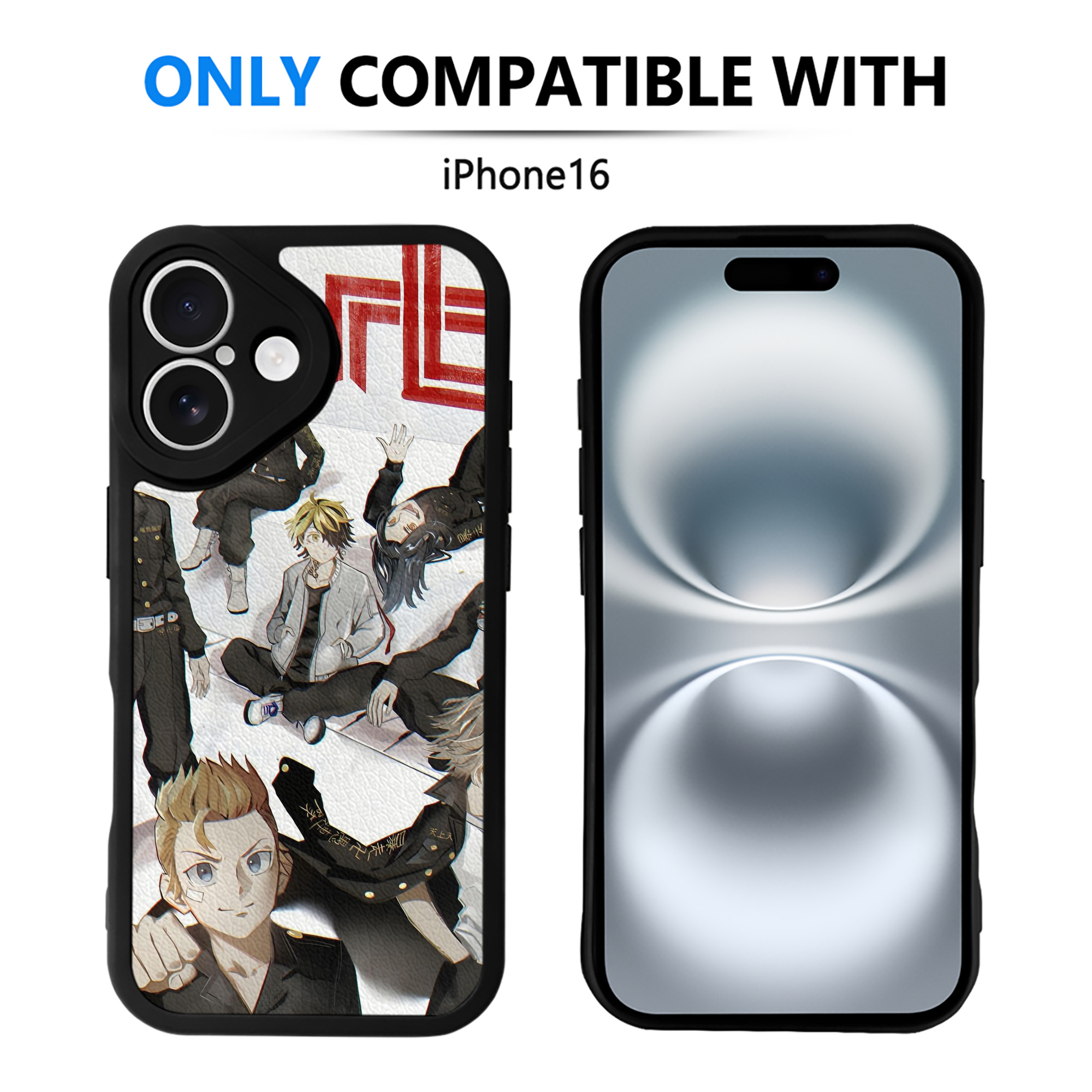 （画像用） 東京リベンジャーズ Tokyo Revengers 【iPhone 16シリーズ対応】シリコンスマホケース（レザー調） 材質：シリコン